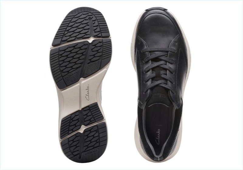  Wave2.0 Way / Black Leather Mens Sport Shoes