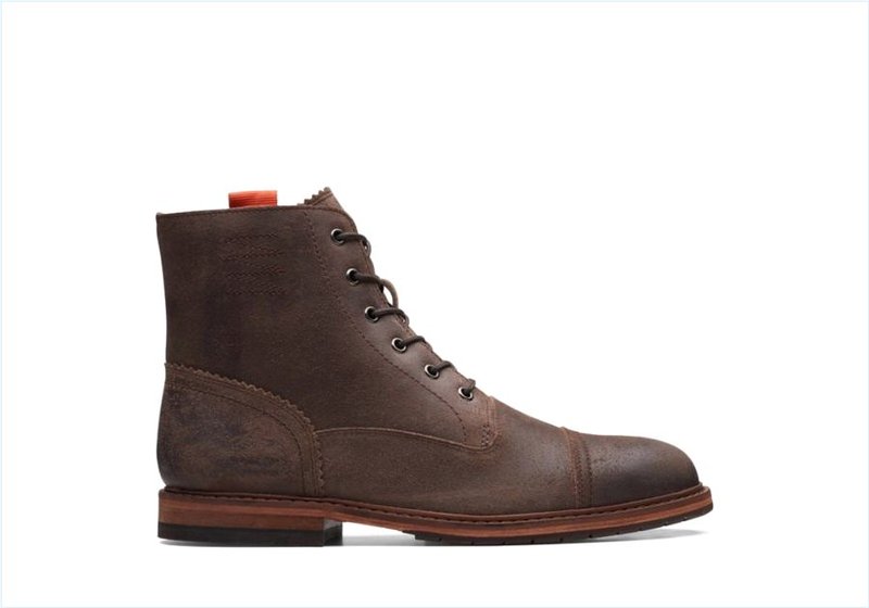  Clarkdale West / Dark Brown Suede Mens Boots