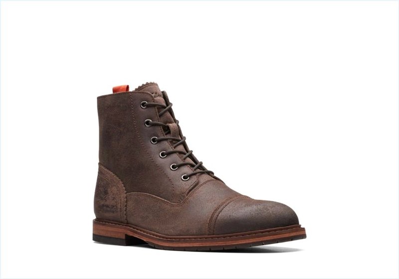  Clarkdale West / Dark Brown Suede Mens Boots