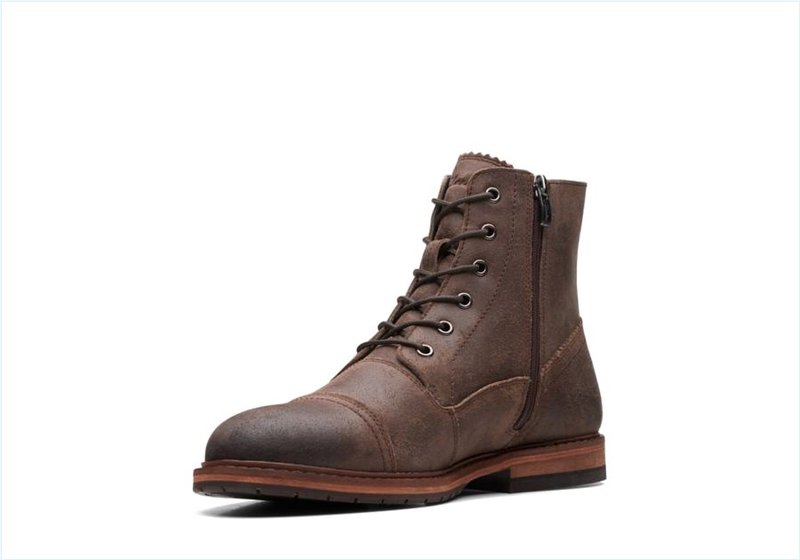  Clarkdale West / Dark Brown Suede Mens Boots