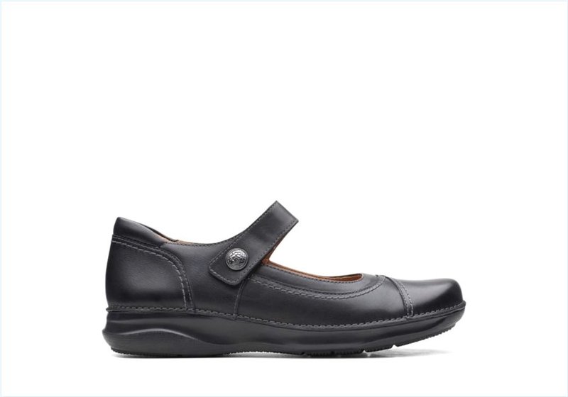  Appley Walk / Black Leather Womens Shoes