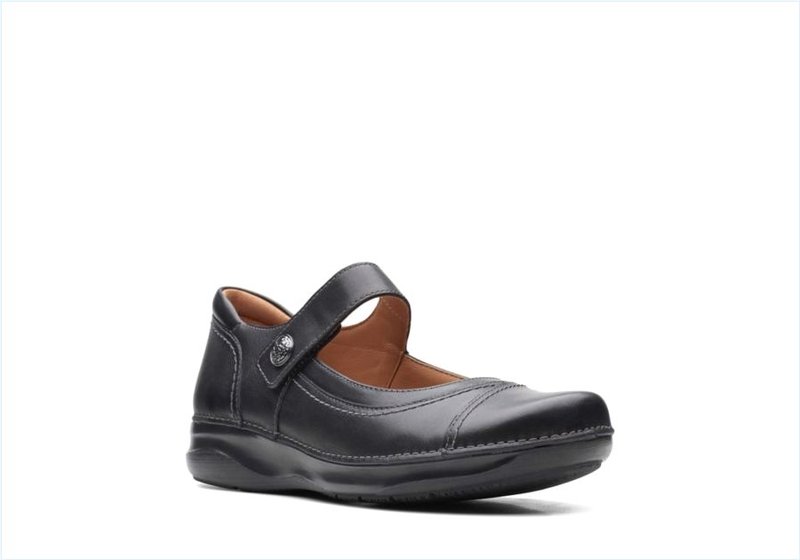  Appley Walk / Black Leather Womens Shoes