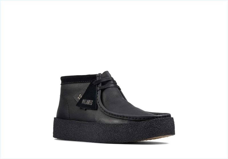  Wallabee Cup Bt / Black Leather Mens Originals Icon Boots