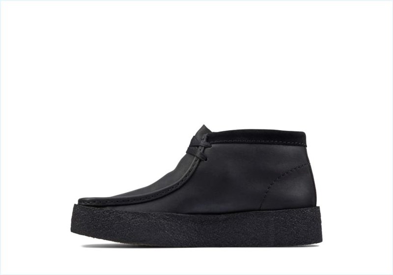  Wallabee Cup Bt / Black Leather Mens Originals Icon Boots