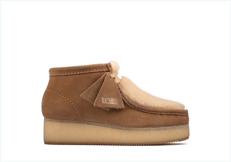  Wallabee Wedge / Light Tan Suede Womens Originals Icon Boots