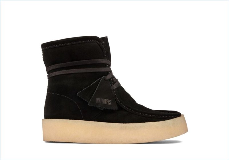  WallabeeCup Hi / Black Suede Womens Originals Icon Boots