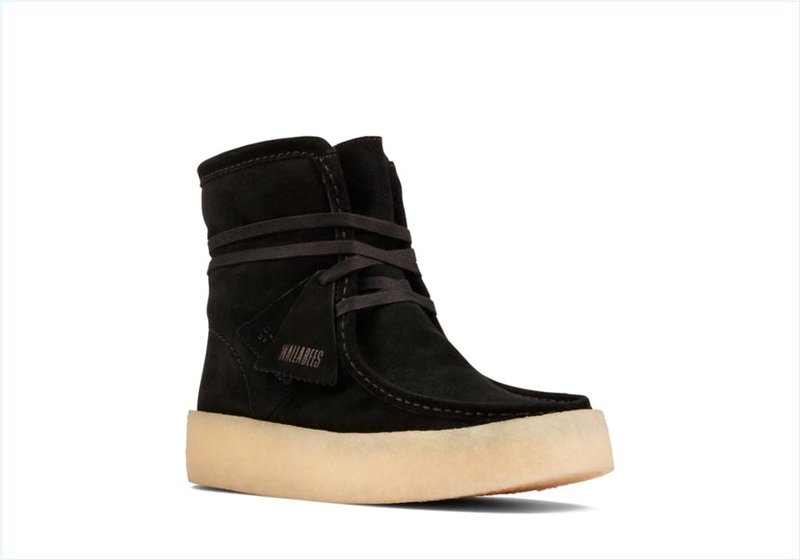  WallabeeCup Hi / Black Suede Womens Originals Icon Boots