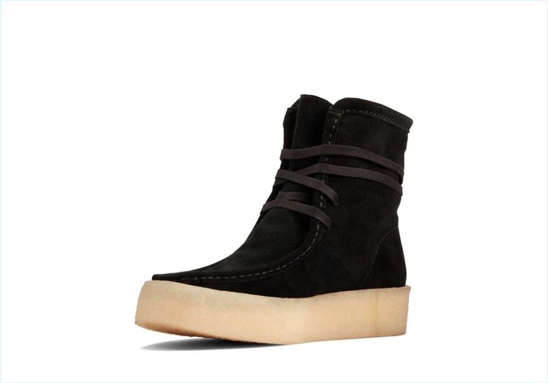  WallabeeCup Hi / Black Suede Womens Originals Icon Boots