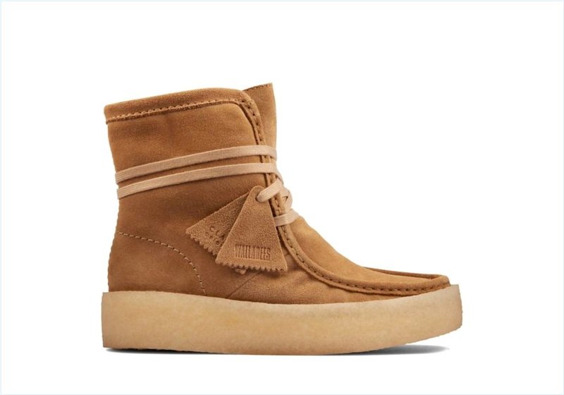  WallabeeCup Hi / Light Tan Suede Womens Originals Icon Boots