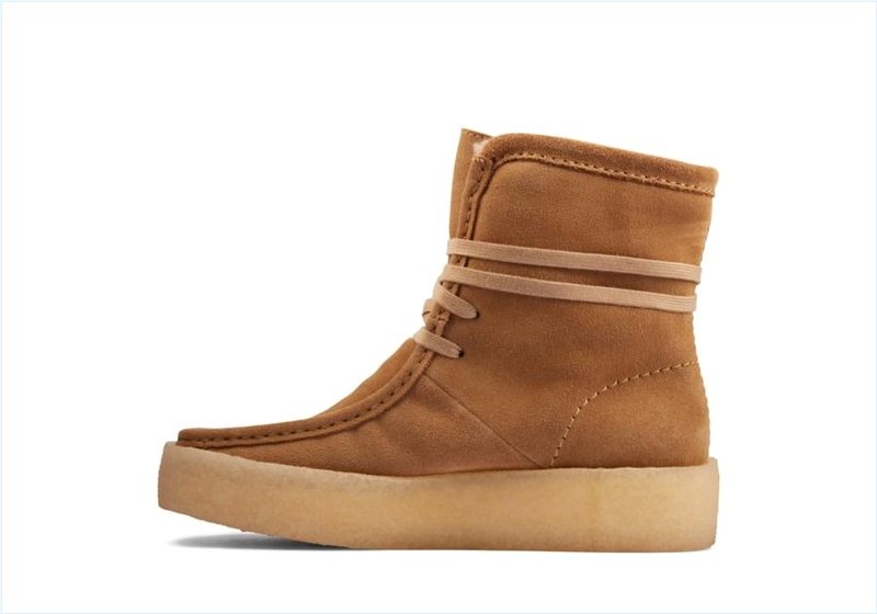  WallabeeCup Hi / Light Tan Suede Womens Originals Icon Boots