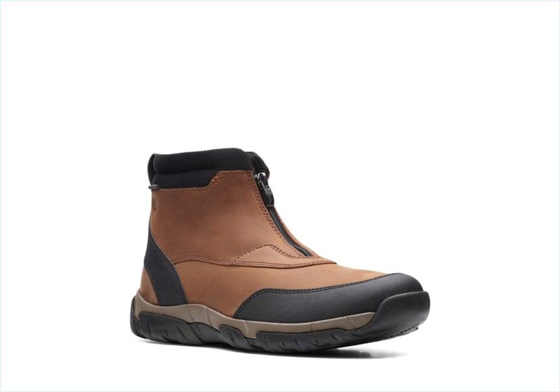  Grove Zip II / Dark Tan Leather Mens Boots