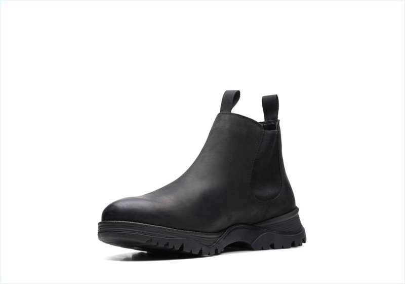  Topton Chelsea / Black Oily Leather Mens Boots