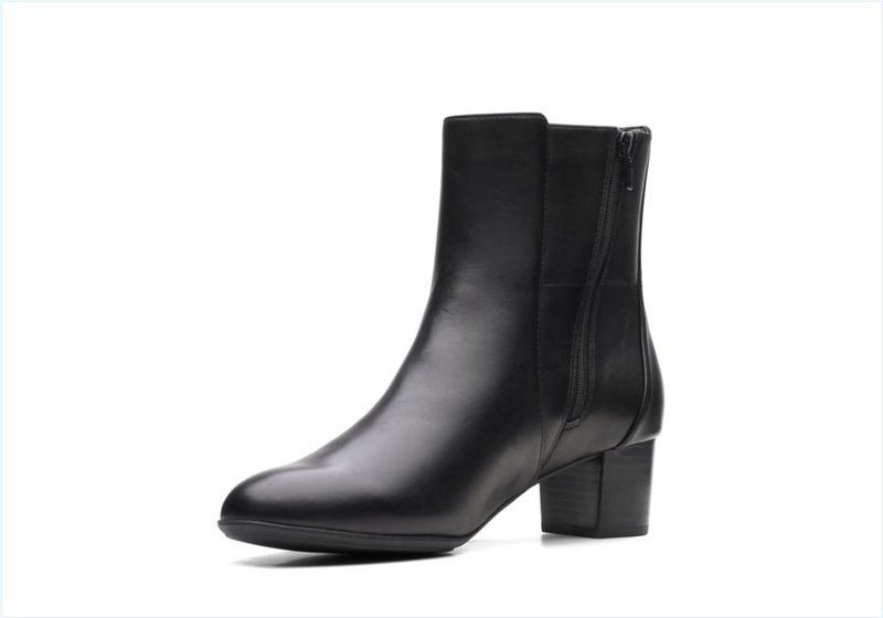  Linnae Up / Black Leather Womens Boots