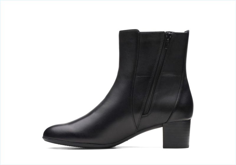  Linnae Up / Black Leather Womens Boots