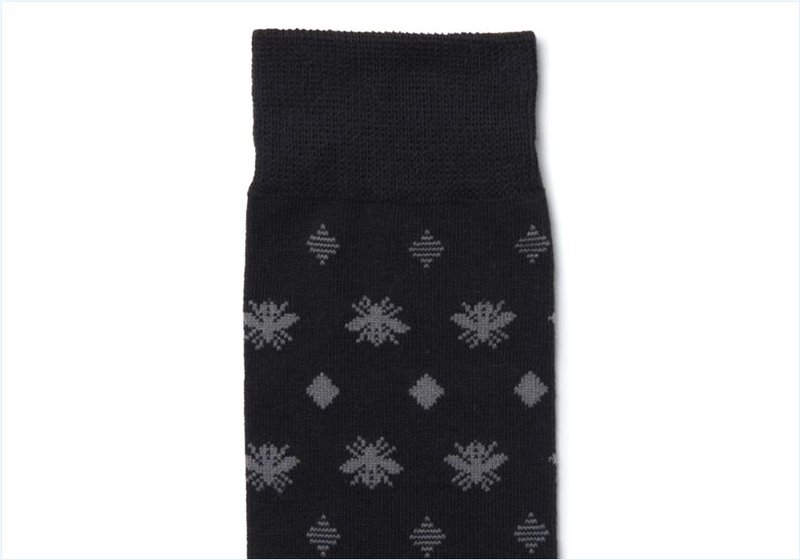  Bee Diamond Crew / Black Mens Accessories Socks