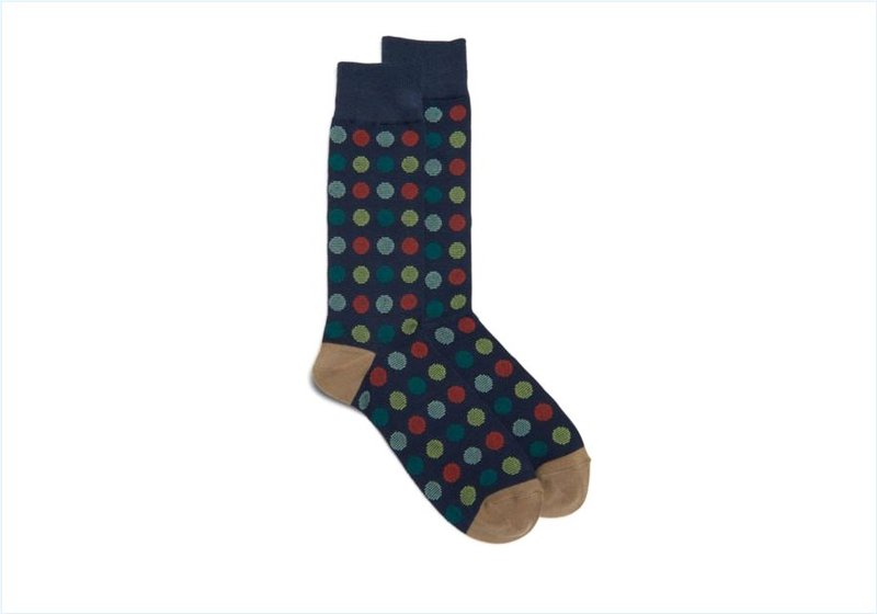  Multi Dot Crew / Blue Mens Accessories Socks