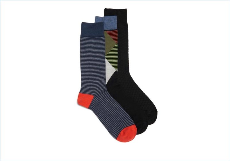  3 Pack Argyle Stripe / Black Multi Mens Accessories Socks