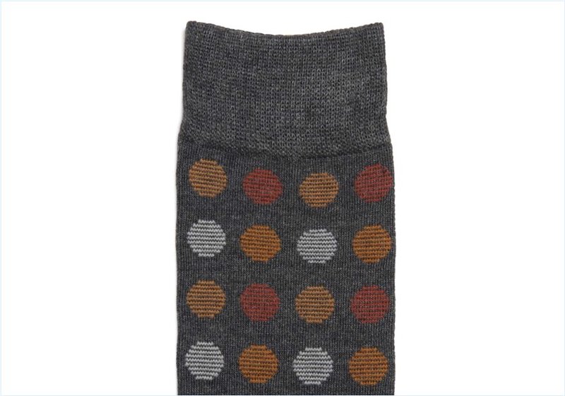  Multi Dot Crew / Charcoal Mens Accessories Socks